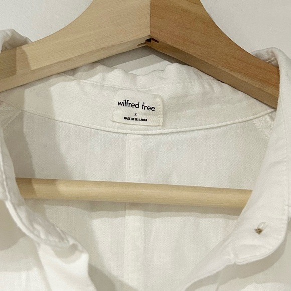 NEW Aritzia Linen Boyfriend Button-Up Dress Wilfred Free White S - Picture 6 of 8